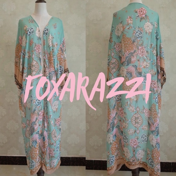 🌸Cloud Dancer Maxi Kimono Duster / Coverup Sage - Picture 6 of 6